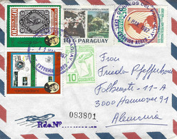 Paraguay 1987 Ascunción Rowland Hill Stamps On Stamps Japan Cherry Flower Map Cartography Registered Cover - Briefmarken Auf Briefmarken