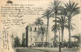 Hyères * La Place Des Palmiers * Commerces Magasins Papeterie Antiquités - Hyeres