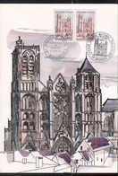 Carte Maximum, Cathedrale De Bourges, Signature Huguette Sainson - 1960-69