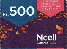 GSM MOBILE Rs.500 PHONE PREPAID Used MINI RECHARGE CARD NCELL NEPAL - Nepal