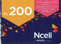 GSM MOBILE Rs.200 PHONE PREPAID Used MINI RECHARGE CARD NCELL NEPAL - Népal