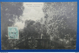 A 17 CHINA CARTE RARE 1912 TSIN TSIN CHINE PONT DES CHASSEURS POUR PARIS+ SURCHARGE + AFRANCHISSEMENT INTERESSANT - 1912-1949 Republic