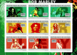 GUINEA 2010 Mi 7379-7387 BOB MARLEY MINT SHEETLET ** - Chanteurs