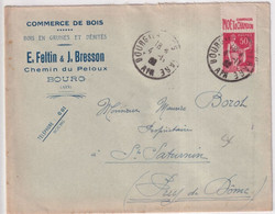 1932 - BANDE PUB "CHAMPAGNE MOËT ET CHANDON" Sur PAIX Sur ENVELOPPE De BOURG (AIN) - Lettres & Documents