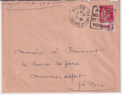 1936 - BANDE PUB "BLEDINE" Sur PAIX Sur ENVELOPPE De AUTUN (SAONE ET LOIRE) Avec OBLITERATION DAGUIN ! - Brieven En Documenten