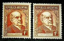 Argentina,1935/36, Domingo F.Sarmiento ,chalky Paper, MNH. Michel # 400 - Unused Stamps