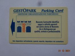 CARTE STATIONNEMENT BANDE MAGNETIQUE PARKING  ROVERETO  ITALIE - Usi Speciali