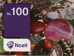 NEPAL Traditional Stones MOBILE RECHARGE CARD Rs.100 Used/Good - Népal