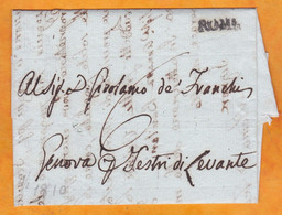 1810 - Lettre Pliée Avec Correspondance  En Italien De ROME Vers Genova, Levante, Italia - 1792-1815: Dipartimenti Conquistati