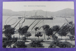 Salida De Un Trasatlantico, Vigo Galicia Pontevega Transatlantic Steamer. (White Or  Red Star ?) Line - Steamers