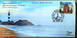 India 2021 Special Cover - Kaup Lighthouse, Gujarat, Ship, Phare, Light House , Leuchtturm   (**) Inde Indien - Cartas & Documentos