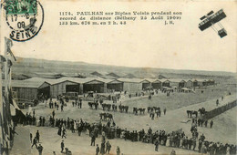 Bétheny * Aviation * Aviateur PAULHAN Sur Avion Biplan Voisin Pendant Son Record De Distance * 26 Août 1909 - Bétheny