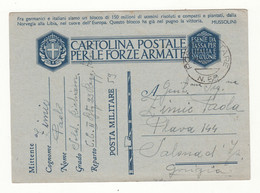 POSTA MILITARE  II BTG. 23 REGG.FANTERIA  PM 59  A PLAVE SALONA D'ISONZO GORIZIA  1941   WWII - Posta Militare (PM)