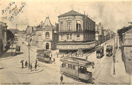 Limoges * Le Boulevard Carnot * Carrefour Tourny Avenue Garibaldi * Tramway Tram * Café De L'univers - Limoges