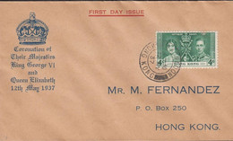 1937. HONG KONG Georg VI. 4 C Coronation On Nice FDC Cancelled FIRST DAY OF ISSUE KOWLOON HON... (Michel 136) - JF427049 - Lettres & Documents