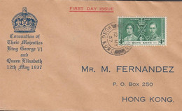 1937. HONG KONG Georg VI. 4 C Coronation On Nice FDC Cancelled FIRST DAY OF ISSUE KOWLOON HON... (Michel 136) - JF427050 - Cartas & Documentos