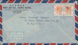 1949. HONGKONG. GEORG VI. 2 Ex $ ONE DOLLAR On AIR MAIL Cover To USA. Cancelled HONG KONG 29... (Michel  156) - JF427062 - Brieven En Documenten
