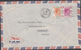 1951. HONGKONG. GEORG VI. ONE DOLLAR + 50 C On AIR MAIL Cover To Denmark. Cancelled HONG KO... (Michel  156+) - JF427063 - Briefe U. Dokumente