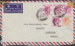 1949. HONGKONG. GEORG VI. ONE DOLLAR + 4 Ex 50 C On AIR MAIL Cover To Denmark. Cancelled HO... (Michel  156+) - JF427068 - Lettres & Documents