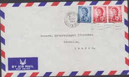 1969. HONG KONG Elizabeth 2 Ex 50 C + 30 C On AIR MAIL Cover To Bromolla, Sweden Cancelled H... (Michel 201+) - JF427077 - Briefe U. Dokumente