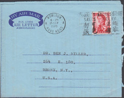 1970. HONG KONG Elizabeth 50 C On AIR LETTER To USA Cancelled HONG KONG 15 SEP 1970.  (Michel 203) - JF427078 - Lettres & Documents