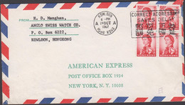 1967. HONG KONG Elizabeth 4-BLOCK 50 C On Cover To USA Cancelled KOWLOON HONG KONG 24OCT 1967... (Michel 203) - JF427079 - Brieven En Documenten