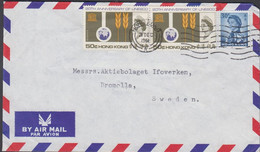 1966. HONG KONG Elizabeth 30 C + 2 Ex UNESCO 50 C On AIR MAIL Cover To Bromolla, Sweden Cance... (Michel 225) - JF427090 - Lettres & Documents