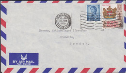 1970. HONG KONG COAT OF ARMS $ 1. + 30 C Elisabeth On AIR MAIL Cover To Bromolla, Sweden From... (Michel 239) - JF427100 - Lettres & Documents