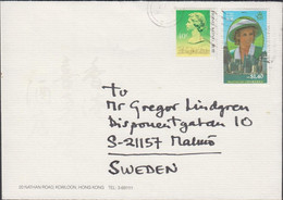 1989. HONG KONG. 40 C Elizabeth + $ 1.40 Diana Royal Visit On Cover To Sweden Cancelled HONG ... (Michel 578) - JF427114 - Briefe U. Dokumente