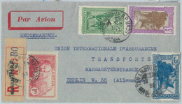 81098 - MADAGASCAR - POSTAL HISTORY - REGISTERED COVER To GERMANY 1939 - Covers & Documents