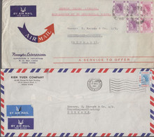 1961. HONG KONG. Two Commercial AIR MAIL Covers To Denmark. One With Elizabeth $ 1.30. (Michel 188+) - JF412299 - Lettres & Documents