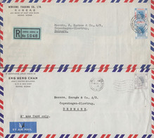 1961. HONG KONG. Two Commercial AIR MAIL Covers To Denmark. One With Elizabeth $ 1.30 + 40 C... (Michel 186+) - JF412300 - Brieven En Documenten