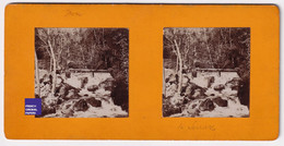 La Serraz Cascade Bourget Du Lac?  Photo Stéréoscopique 1900 Au Verso St Pierre Châtel C5-28 - Stereoscopic