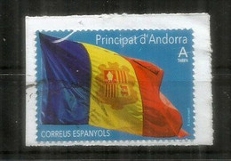 Bandera D'Andorra /Drapeau D'Andorre. (Poder és Més Fort) 2020, Usado, Primera Calidad. AND ESP - Usados