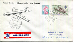 ENVELOPPE PREMIER SERVICE " CARAVELLE " AIR FRANCE. 1960. - Non Classés