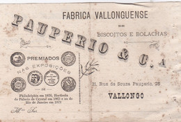 PORTUGAL  - COMMERCIAL DOCUMENT   - BOLACHAS PAUPERIO - VALONGO - Portugal
