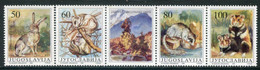 YUGOSLAVIA 1992 Protected Mammals Strip  MNH / **.  Michel 2525-28 - Unused Stamps
