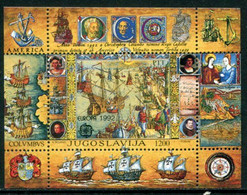 YUGOSLAVIA 1992 Europa: Discovery Of America Block  MNH / **.  Michel Block 41 - Nuevos