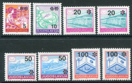 YUGOSLAVIA 1992 Surcharges Both Perforations MNH / **.  Michel 2554-55, 2556-58A+C - Unused Stamps