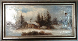 Paysage Hivernal Avec Maison Entourée De Sapins/ Winter Landscape With House Surrounded By Firs - Olii