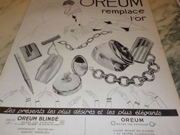 ANCIENNE  PUBLICITE REMPLACE L OR LE OREUM  1926 - Otros & Sin Clasificación