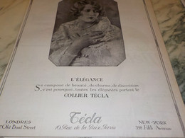 ANCIENNE PUBLICITE ELEGANCE TECLA 1924 - Altri & Non Classificati