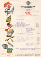 Menu Publicitaire Ancien/HOTEL GENEVE/Mexico / Mexique/ Mexican Cukinary Utensils/1955        MENU310 - Menú