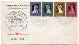 1955 Liechtenstein  FDC Croce Rossa N. 300 - 303 - Cartas & Documentos