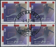 Suisse - 2021 - Handball IHF - Viererblock - Ersttag Stempel ET - Used Stamps