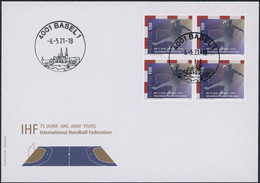 Suisse - 2021 - Handball IHF - Viererblock - Ersttagsbrief FDC U4 ET - Lettres & Documents