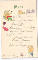 Menu Artisanal Dédicacé Au Crayon De Papier/ En L'Honneur Du Pére THIBAULT De MONTREAL/Dr Paquet1911   MENU316 - Menus