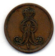 GERMAN STATES - HANNOVER, 1 Pfennig, Copper, Year 1853-B, KM #221 - Kleine Munten & Andere Onderverdelingen