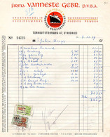 Factuur Koffiebranderij The Pacific Vanneste Brugge 1949 - Alimentare