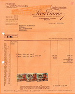 Factuur Verpakkingen Viaene Brugge 1952 (02) - Stamperia & Cartoleria